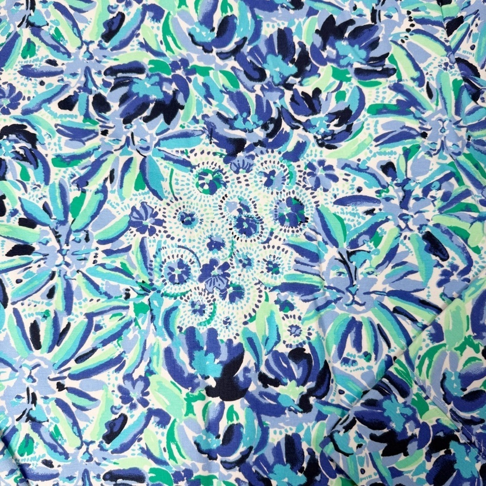 LILLY PULITZER Leona Zip Up Iris Blue High Maintenance Medium - Picture 9 of 9